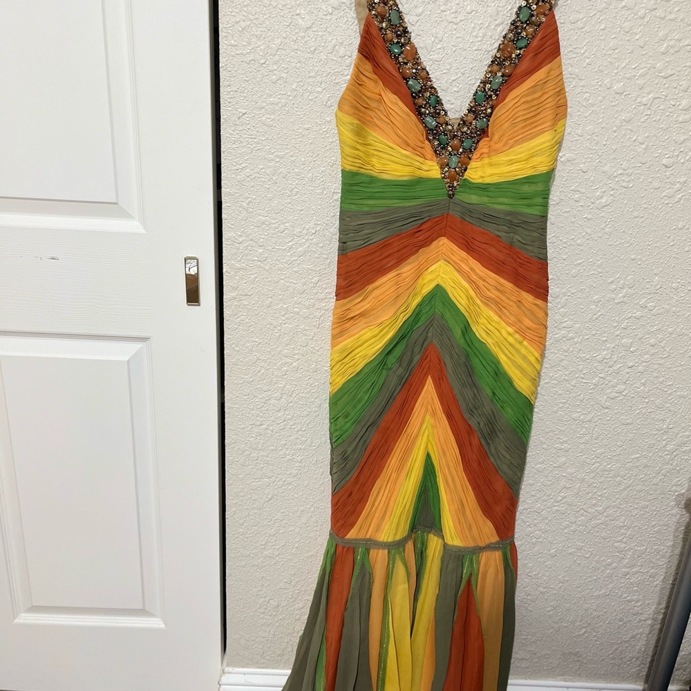 Colorful Chevron Maxi Dress